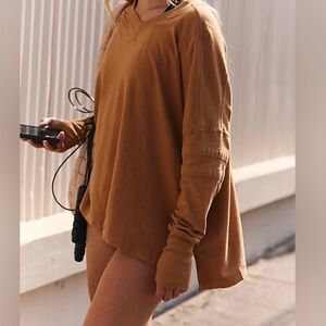 Free People Long Sleeve All Star Layer in Camel